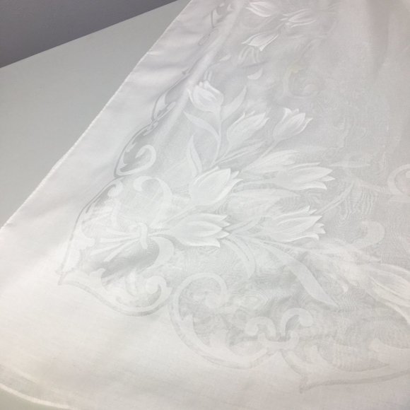 Vintage Long White Apron, Makylene Fabric Made in Spain, Cottagecore Pinafore - Picture 11 of 14